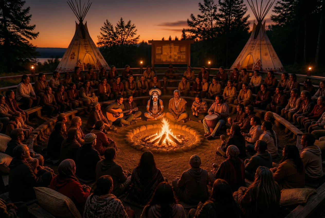 Tribal Village - the fire